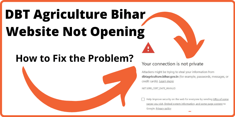 DBT Agriculture Bihar Portal Not Opening Problem Fixed 