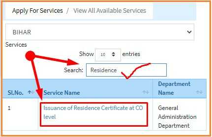 Apply Online for Residence Certificate Bihar | Issuance of Residence Certificate at CO level 