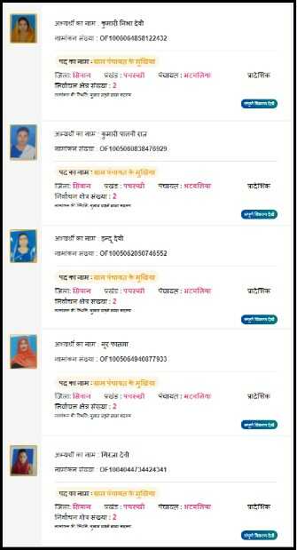 Panchayat Election Nomination List Bihar