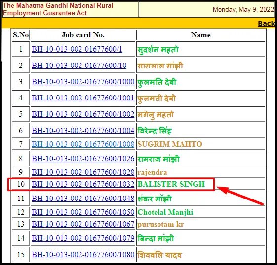 Narega Job Card Download in Bihar by Job Card Number 