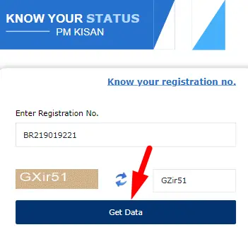 PM Kisan Status Check by Registration Number